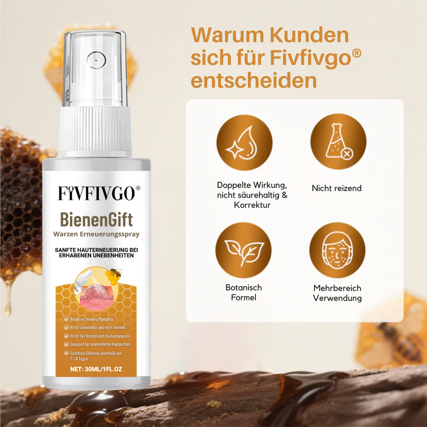 Fivfivgo® Bienen-Gift-Warzen-Erneuerungsspray