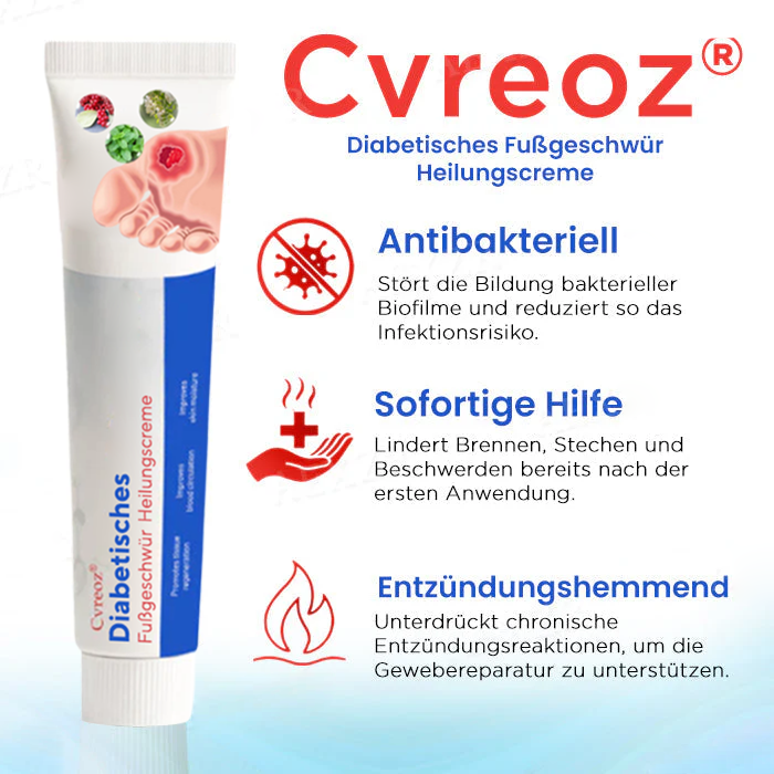 Cvreoz® Diabetisches Fußgeschwür  Heilungscreme