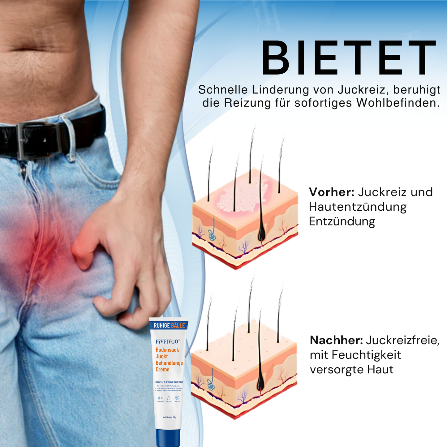 Fivfivgo® Hodensack juckt Behandlungscreme