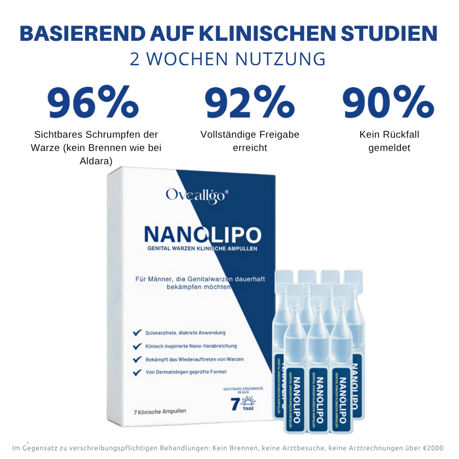 Oveallgo® Nanolipo Genital Warzen Klinische Ampullen PRO